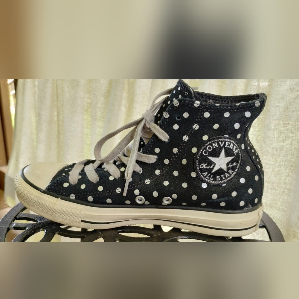 Converse' Black Polka Dot High-Top Sneakers
